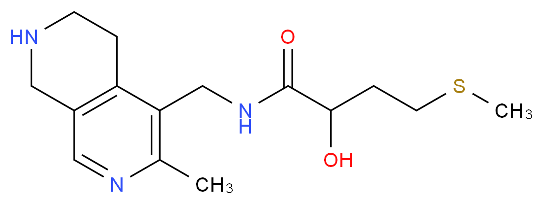 2-hydroxy-N-[(3-methyl-5,6,7,8-tetrahydro-2,7-naphthyridin-4-yl)methyl]-4-(methylthio)butanamide_分子结构_CAS_)