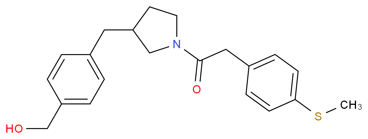 {4-[(1-{[4-(methylthio)phenyl]acetyl}pyrrolidin-3-yl)methyl]phenyl}methanol_分子结构_CAS_)