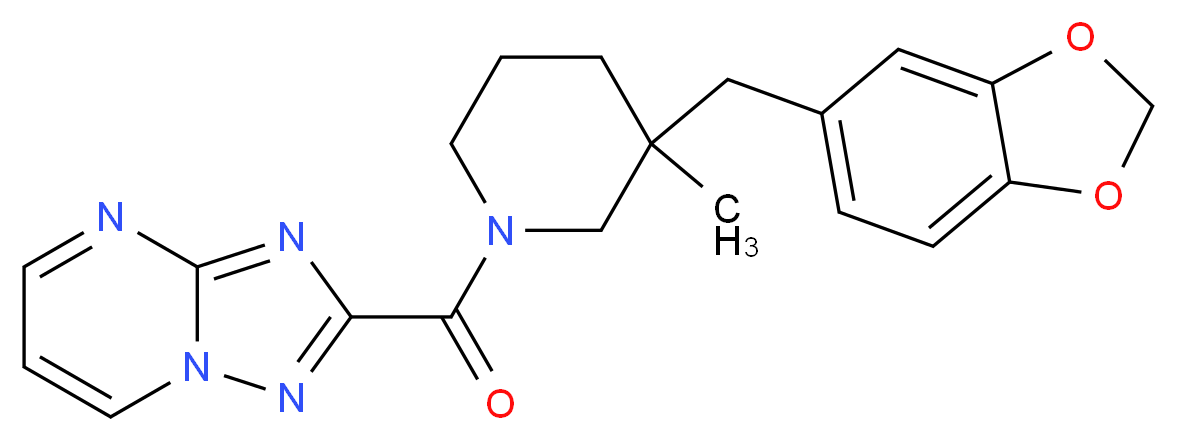 2-{[3-(1,3-benzodioxol-5-ylmethyl)-3-methylpiperidin-1-yl]carbonyl}[1,2,4]triazolo[1,5-a]pyrimidine_分子结构_CAS_)