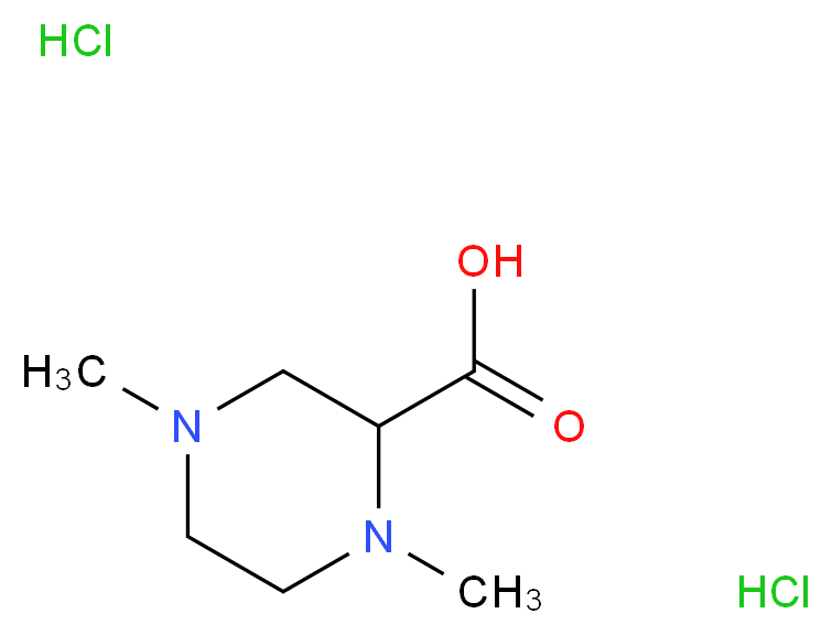 1,4-dimethylpiperazine-2-carboxylic acid dihydrochloride_分子结构_CAS_1174064-55-1)