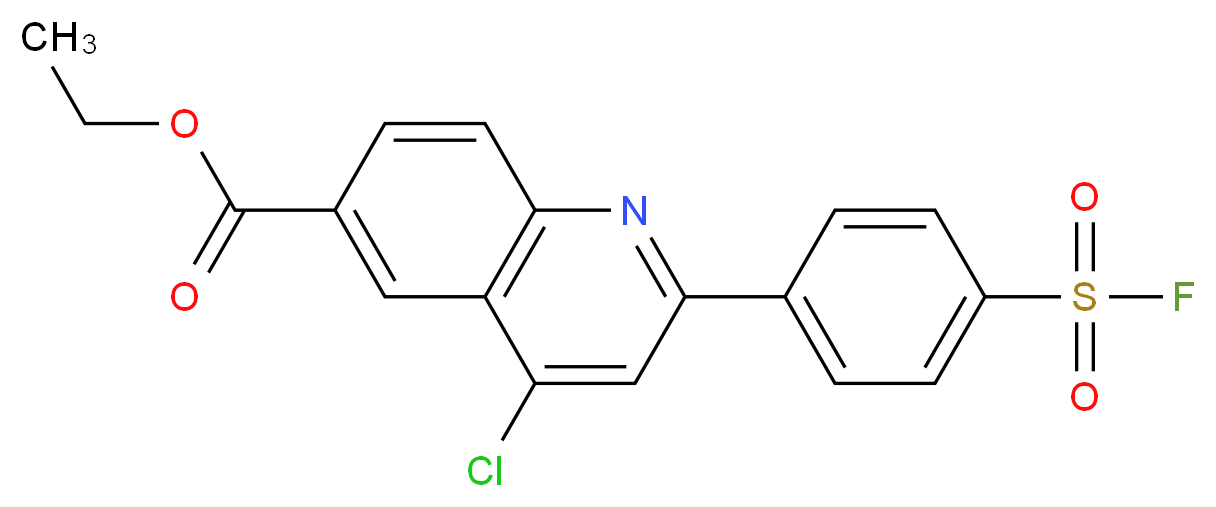 4-氯-2-(4-氟磺酰苯基)-6-喹啉羧酸乙酯_分子结构_CAS_64415-12-9)