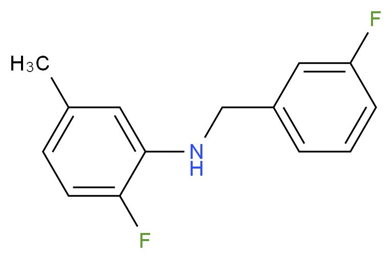 2-Fluoro-N-(3-fluorobenzyl)-5-methylaniline_分子结构_CAS_1039824-92-4)