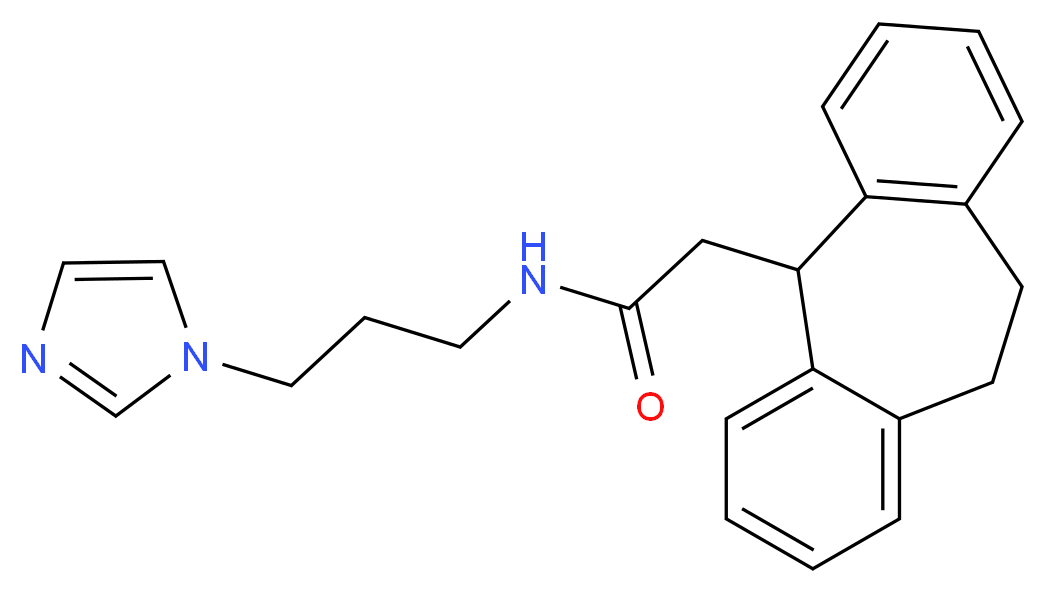 2-(10,11-dihydro-5H-dibenzo[a,d][7]annulen-5-yl)-N-[3-(1H-imidazol-1-yl)propyl]acetamide_分子结构_CAS_)