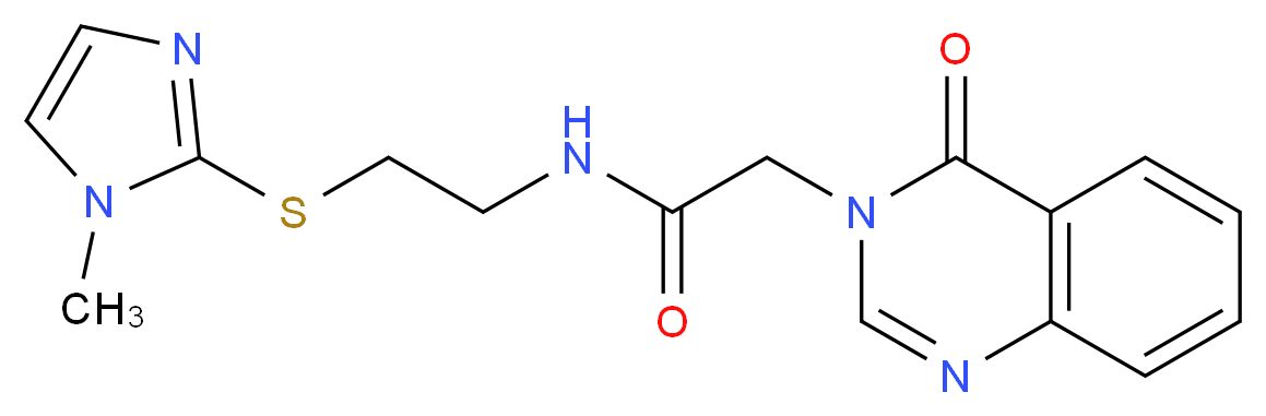 N-{2-[(1-methyl-1H-imidazol-2-yl)thio]ethyl}-2-(4-oxo-3(4H)-quinazolinyl)acetamide_分子结构_CAS_)