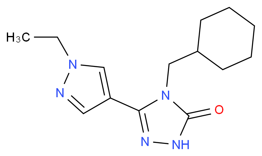 4-(cyclohexylmethyl)-5-(1-ethyl-1H-pyrazol-4-yl)-2,4-dihydro-3H-1,2,4-triazol-3-one_分子结构_CAS_)
