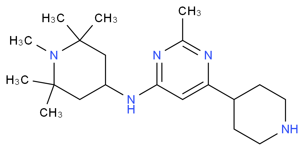 2-methyl-N-(1,2,2,6,6-pentamethylpiperidin-4-yl)-6-piperidin-4-ylpyrimidin-4-amine_分子结构_CAS_)