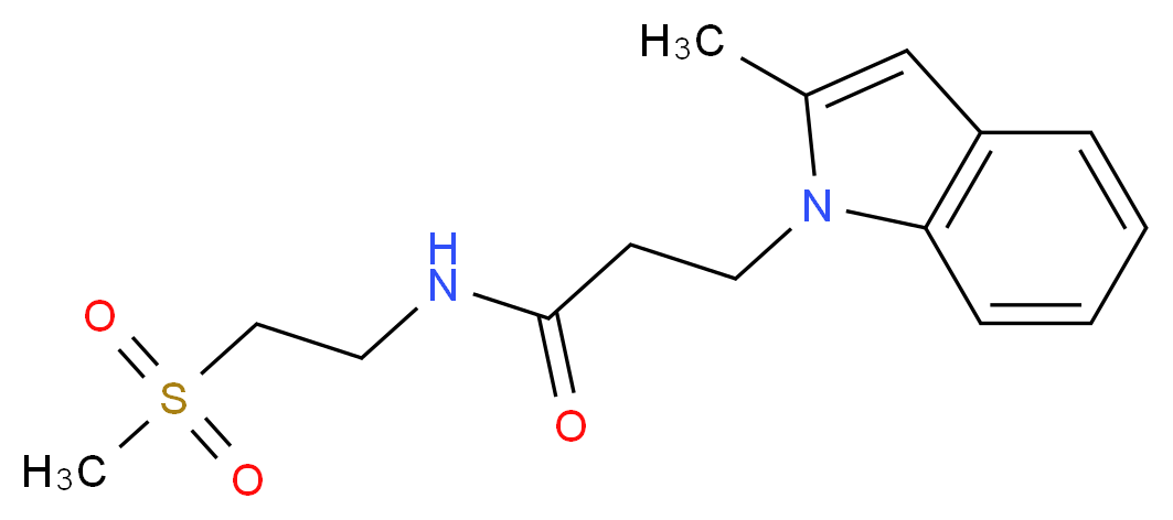 3-(2-methyl-1H-indol-1-yl)-N-[2-(methylsulfonyl)ethyl]propanamide_分子结构_CAS_)