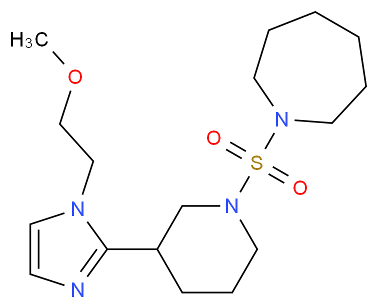 1-({3-[1-(2-methoxyethyl)-1H-imidazol-2-yl]-1-piperidinyl}sulfonyl)azepane_分子结构_CAS_)