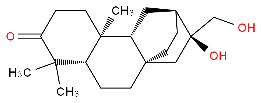 (1S,4S,9S,10R,12S,13S)-13-hydroxy-13-(hydroxymethyl)-5,5,9-trimethyltetracyclo[10.2.2.0<sup>1</sup>,<sup>1</sup><sup>0</sup>.0<sup>4</sup>,<sup>9</sup>]hexadecan-6-one_分子结构_CAS_112523-91-8