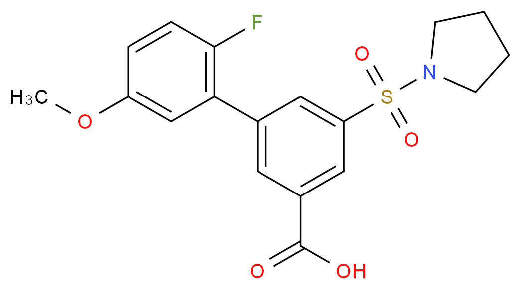 2'-fluoro-5'-methoxy-5-(pyrrolidin-1-ylsulfonyl)biphenyl-3-carboxylic acid_分子结构_CAS_)