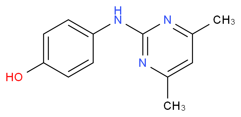 4-[(4,6-dimethylpyrimidin-2-yl)amino]phenol_分子结构_CAS_81261-84-9
