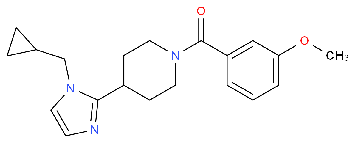 4-[1-(cyclopropylmethyl)-1H-imidazol-2-yl]-1-(3-methoxybenzoyl)piperidine_分子结构_CAS_)