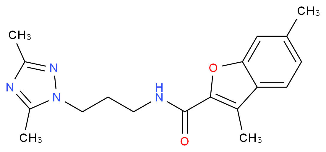 N-[3-(3,5-dimethyl-1H-1,2,4-triazol-1-yl)propyl]-3,6-dimethyl-1-benzofuran-2-carboxamide_分子结构_CAS_)