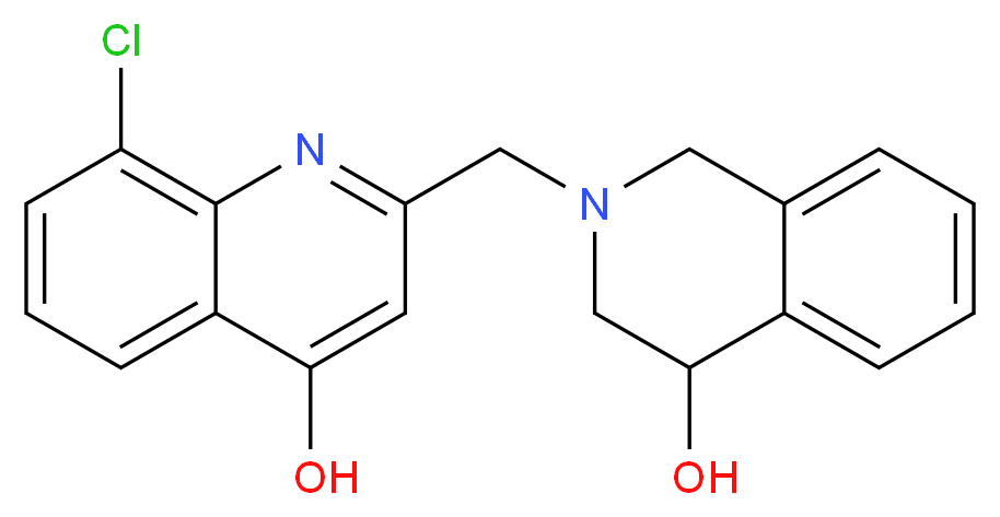 8-chloro-2-[(4-hydroxy-3,4-dihydroisoquinolin-2(1H)-yl)methyl]quinolin-4-ol_分子结构_CAS_)