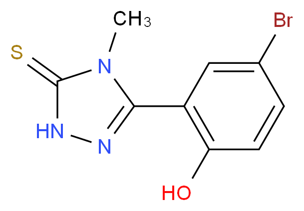 3-(5-bromo-2-hydroxyphenyl)-4-methyl-4,5-dihydro-1H-1,2,4-triazole-5-thione_分子结构_CAS_406184-39-2