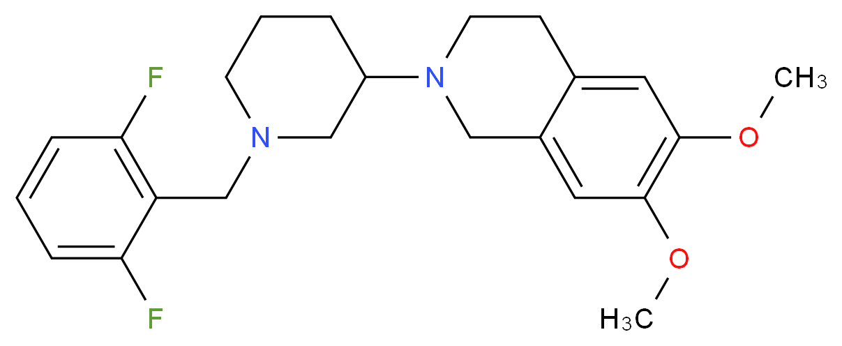 2-[1-(2,6-difluorobenzyl)-3-piperidinyl]-6,7-dimethoxy-1,2,3,4-tetrahydroisoquinoline_分子结构_CAS_)