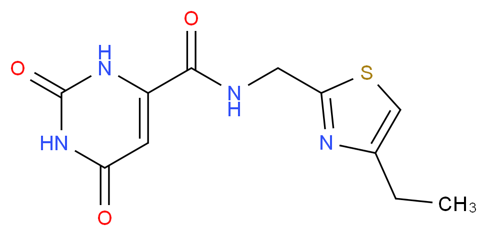 N-[(4-ethyl-1,3-thiazol-2-yl)methyl]-2,6-dioxo-1,2,3,6-tetrahydropyrimidine-4-carboxamide_分子结构_CAS_)
