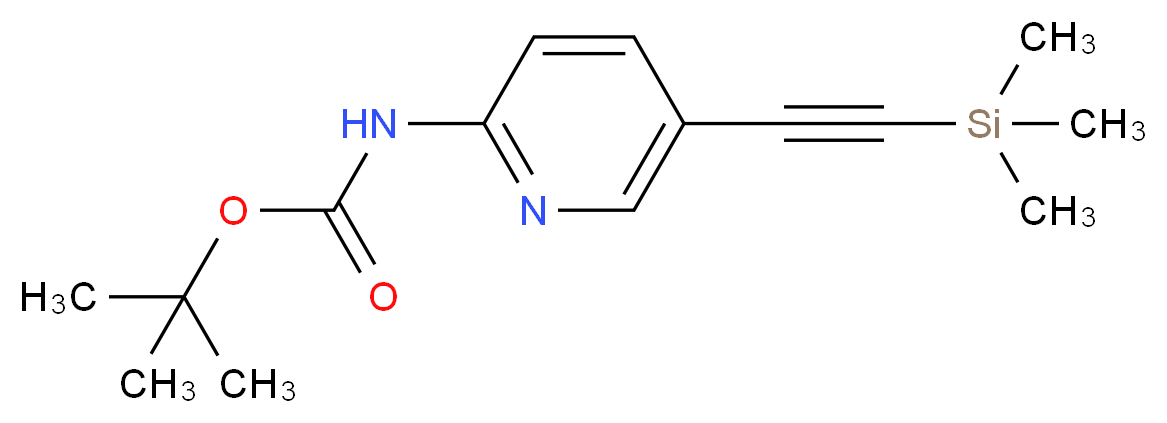 tert-butyl N-{5-[2-(trimethylsilyl)ethynyl]pyridin-2-yl}carbamate_分子结构_CAS_470463-41-3