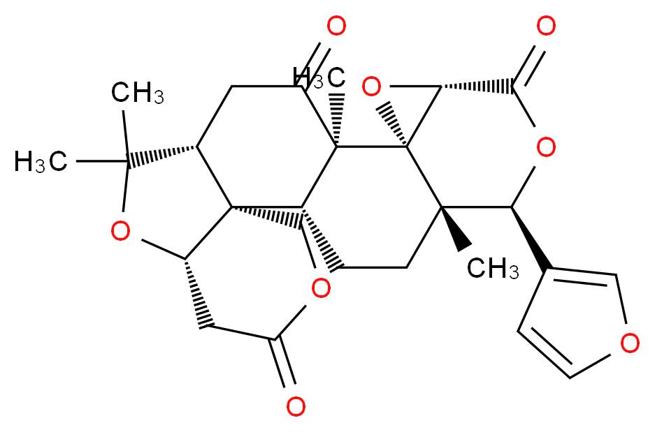 (1R,2R,7S,10R,13R,14R,16S,19R,20S)-19-(furan-3-yl)-9,9,13,20-tetramethyl-4,8,15,18-tetraoxahexacyclo[11.9.0.0^{2,7}.0^{2,10}.0^{14,16}.0^{14,20}]docosane-5,12,17-trione_分子结构_CAS_1180-71-8