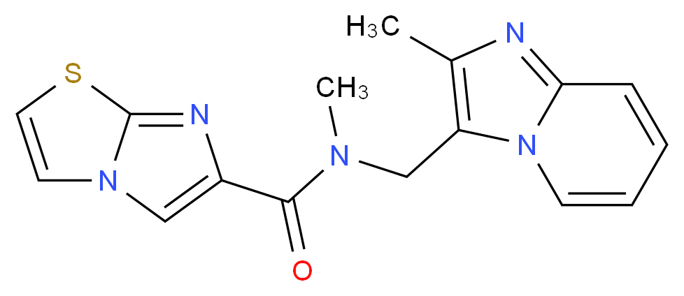 N-methyl-N-[(2-methylimidazo[1,2-a]pyridin-3-yl)methyl]imidazo[2,1-b][1,3]thiazole-6-carboxamide_分子结构_CAS_)