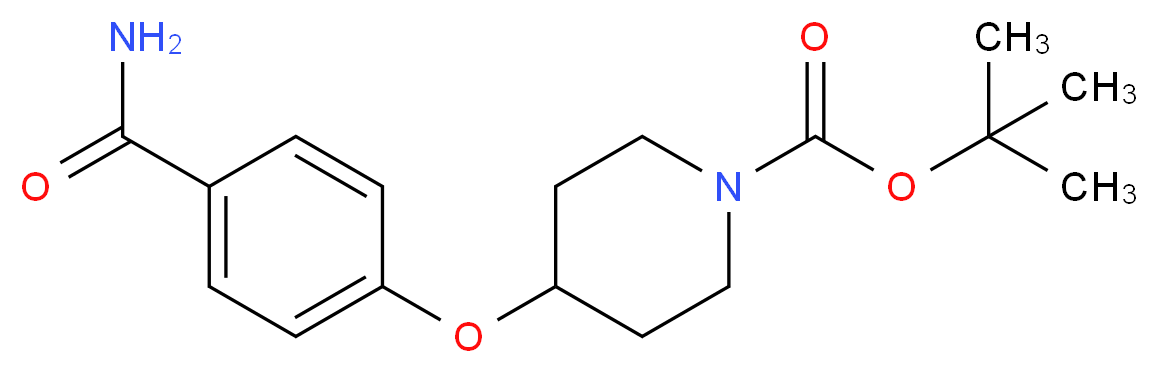 tert-Butyl 4-(4-carbamoylphenoxy)piperidine-1-carboxylate_分子结构_CAS_609781-33-1)