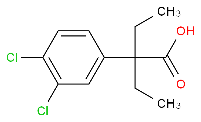 2-(3,4-dichlorophenyl)-2-ethylbutanoic acid_分子结构_CAS_)