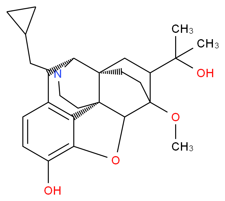 (1S,2R,6S)-3-(cyclopropylmethyl)-16-(2-hydroxypropan-2-yl)-15-methoxy-13-oxa-3-azahexacyclo[13.2.2.1^{2,8}.0^{1,6}.0^{6,14}.0^{7,12}]icosa-7,9,11-trien-11-ol_分子结构_CAS_14357-78-9