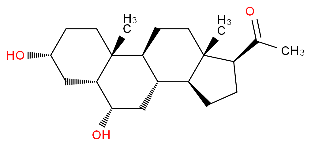 1-[(1S,2R,5R,7R,8S,10R,11S,14S,15S)-5,8-dihydroxy-2,15-dimethyltetracyclo[8.7.0.0^{2,7}.0^{11,15}]heptadecan-14-yl]ethan-1-one_分子结构_CAS_570-78-5