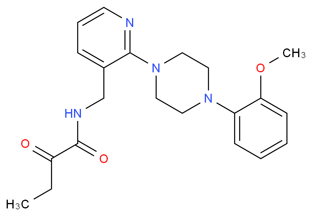 N-({2-[4-(2-methoxyphenyl)piperazin-1-yl]pyridin-3-yl}methyl)-2-oxobutanamide_分子结构_CAS_)