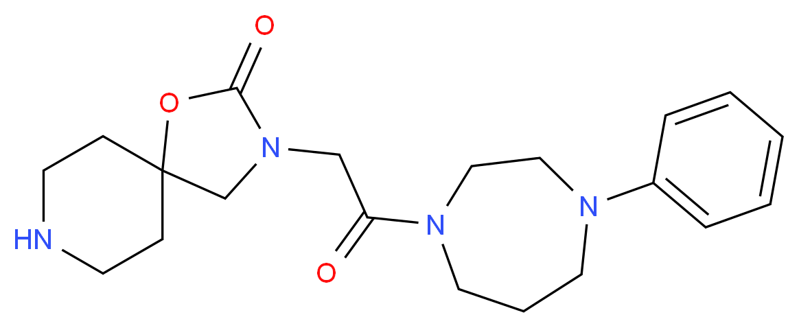 3-[2-oxo-2-(4-phenyl-1,4-diazepan-1-yl)ethyl]-1-oxa-3,8-diazaspiro[4.5]decan-2-one_分子结构_CAS_)