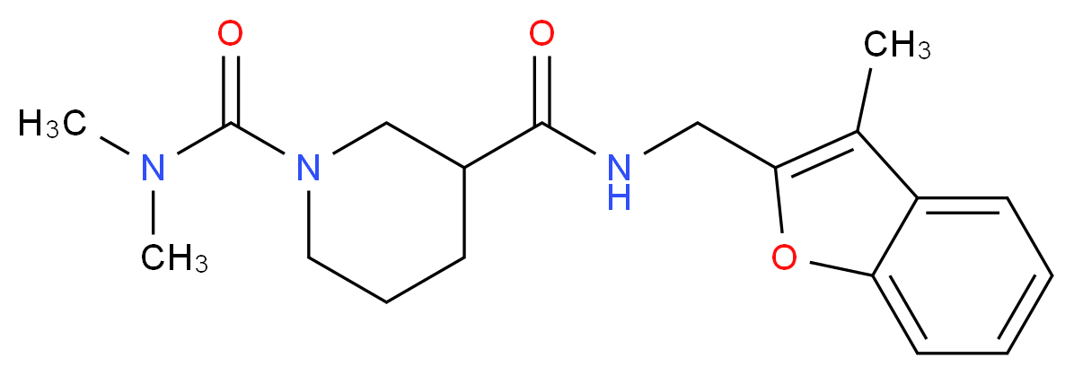N~1~,N~1~-dimethyl-N~3~-[(3-methyl-1-benzofuran-2-yl)methyl]-1,3-piperidinedicarboxamide_分子结构_CAS_)