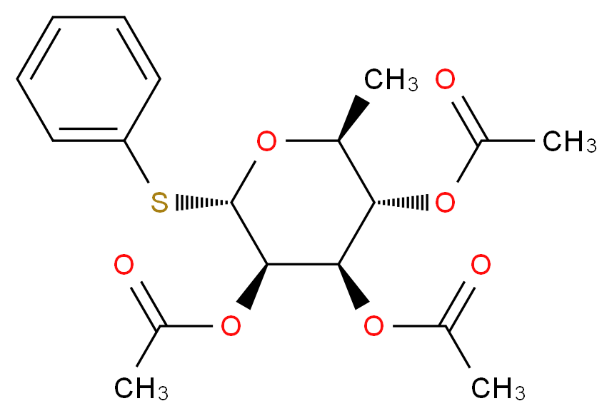 Phenyl 2,3,4-Tri-O-acetyl-1-thio-α-L-rhamnopyranoside_分子结构_CAS_108740-74-5)