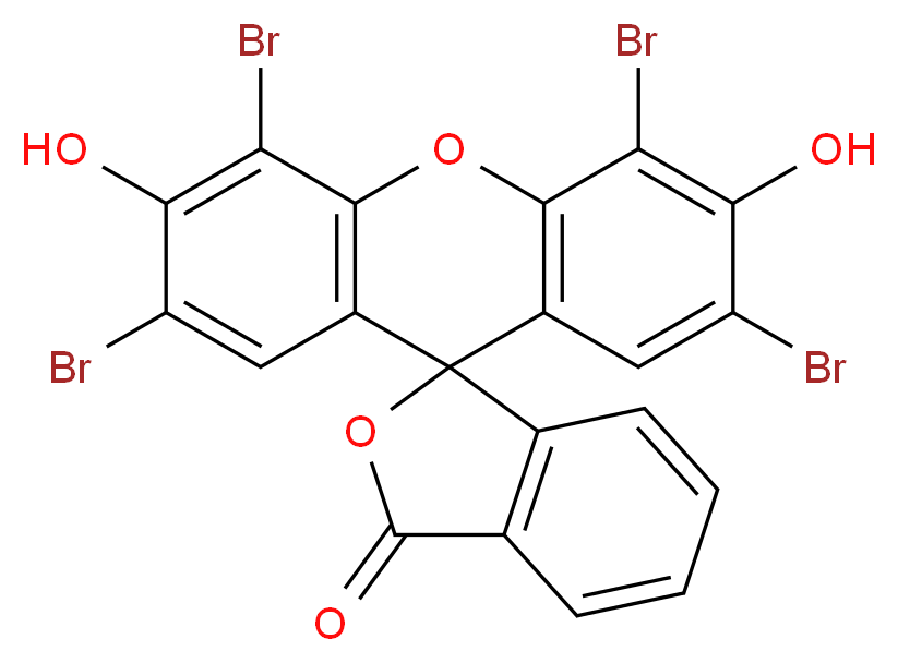 2',4',5',7'-tetrabromo-3',6'-dihydroxy-3H-spiro[2-benzofuran-1,9'-xanthene]-3-one_分子结构_CAS_15086-94-9