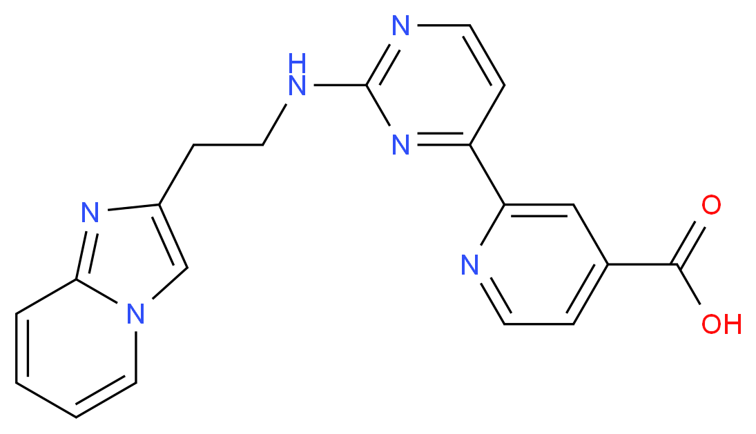 2-{2-[(2-imidazo[1,2-a]pyridin-2-ylethyl)amino]pyrimidin-4-yl}isonicotinic acid_分子结构_CAS_)