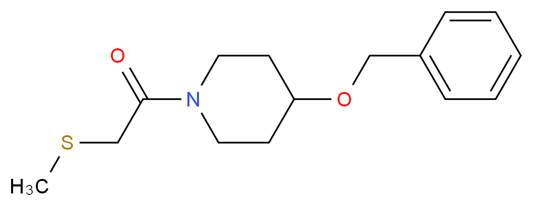 4-(benzyloxy)-1-[(methylthio)acetyl]piperidine_分子结构_CAS_)