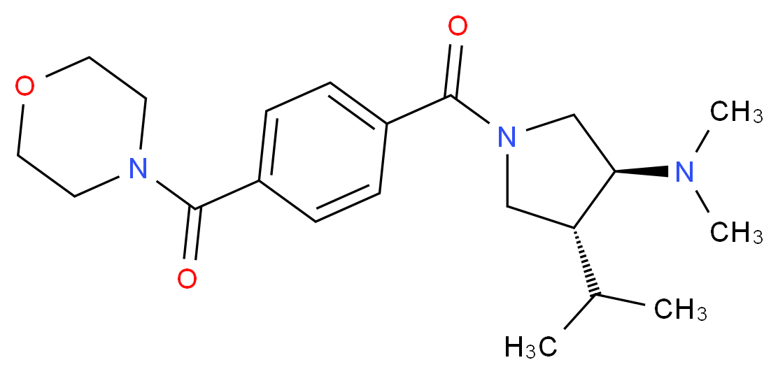 (3S*,4R*)-4-isopropyl-N,N-dimethyl-1-[4-(4-morpholinylcarbonyl)benzoyl]-3-pyrrolidinamine_分子结构_CAS_)