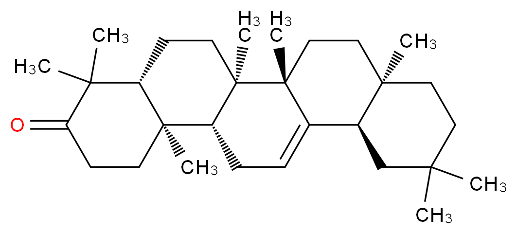 (4aR,6aR,6bS,8aR,12aR,14aR,14bR)-4,4,6a,6b,8a,11,11,14b-octamethyl-1,2,3,4,4a,5,6,6a,6b,7,8,8a,9,10,11,12,12a,14,14a,14b-icosahydropicen-3-one_分子结构_CAS_638-97-1