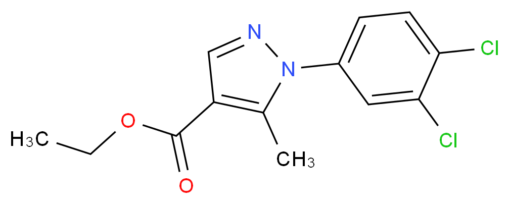 ethyl 1-(3,4-dichlorophenyl)-5-methyl-1H-pyrazole-4-carboxylate_分子结构_CAS_208944-53-0