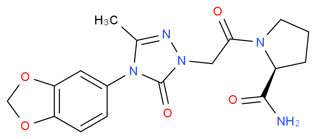 1-{[4-(1,3-benzodioxol-5-yl)-3-methyl-5-oxo-4,5-dihydro-1H-1,2,4-triazol-1-yl]acetyl}-L-prolinamide_分子结构_CAS_)