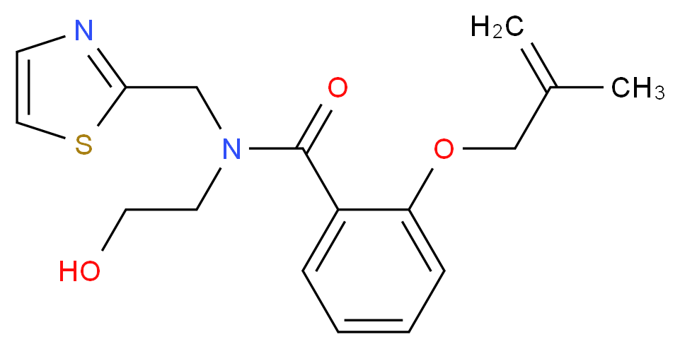 N-(2-hydroxyethyl)-2-[(2-methylprop-2-en-1-yl)oxy]-N-(1,3-thiazol-2-ylmethyl)benzamide_分子结构_CAS_)