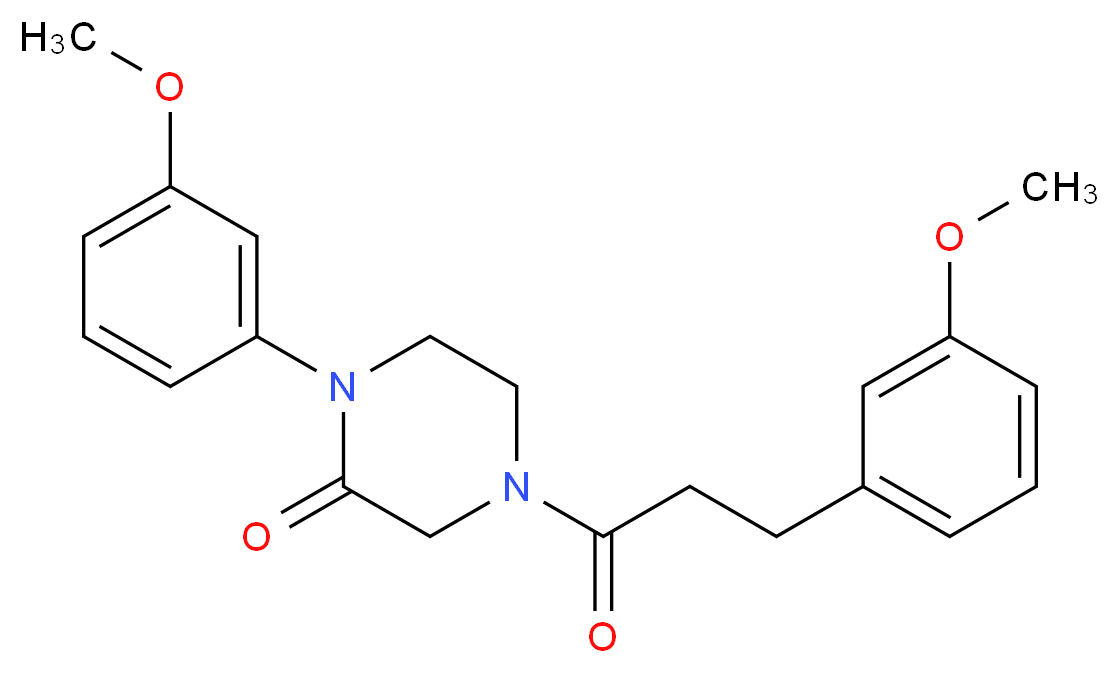 1-(3-methoxyphenyl)-4-[3-(3-methoxyphenyl)propanoyl]-2-piperazinone_分子结构_CAS_)