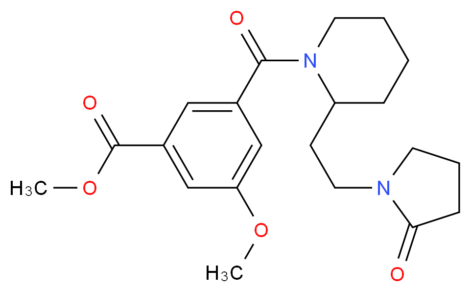 methyl 3-methoxy-5-({2-[2-(2-oxo-1-pyrrolidinyl)ethyl]-1-piperidinyl}carbonyl)benzoate_分子结构_CAS_)