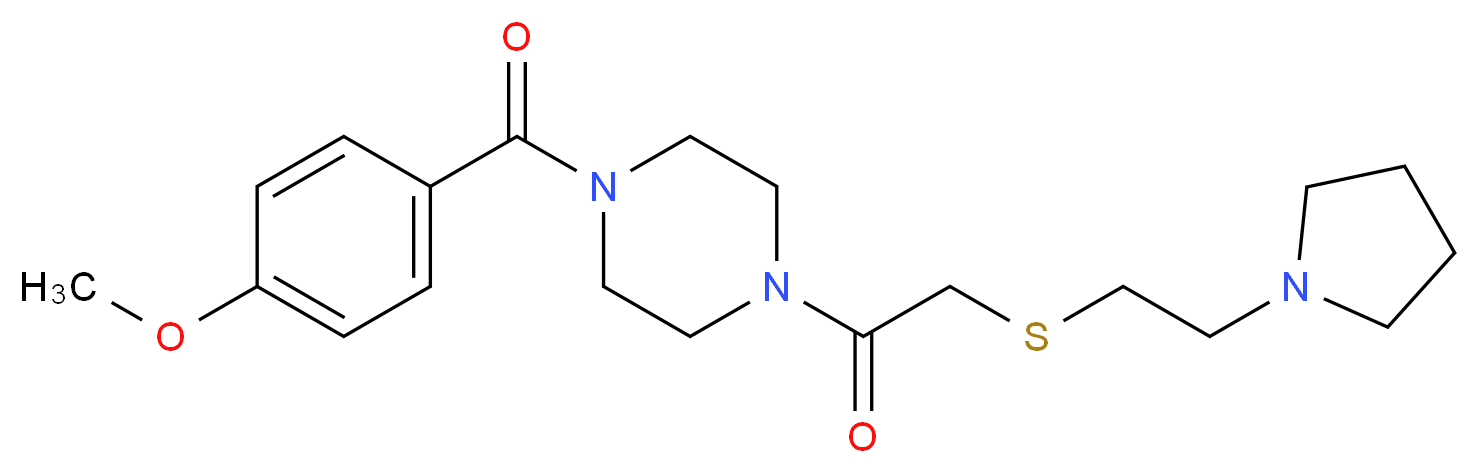 1-(4-methoxybenzoyl)-4-({[2-(1-pyrrolidinyl)ethyl]thio}acetyl)piperazine_分子结构_CAS_)