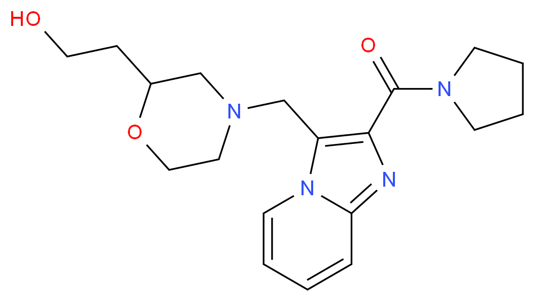 2-(4-{[2-(pyrrolidin-1-ylcarbonyl)imidazo[1,2-a]pyridin-3-yl]methyl}morpholin-2-yl)ethanol_分子结构_CAS_)