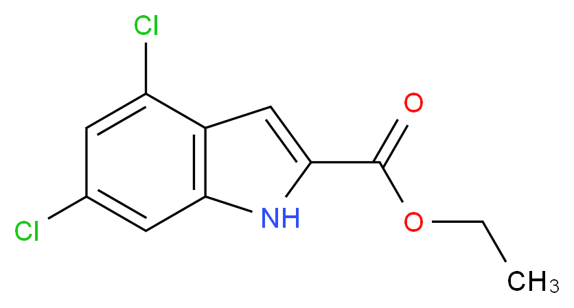 ethyl 4,6-dichloro-1H-indole-2-carboxylate_分子结构_CAS_53995-82-7