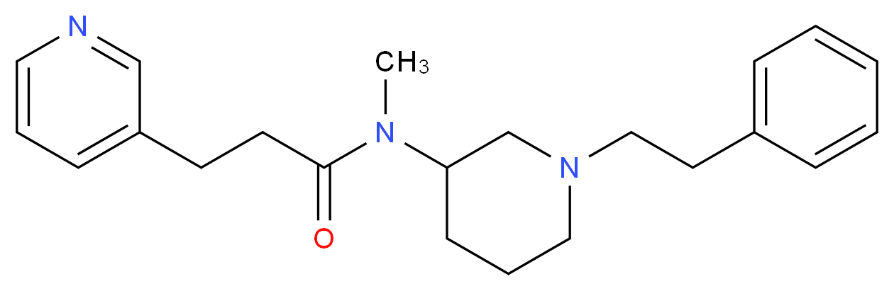 N-methyl-N-[1-(2-phenylethyl)-3-piperidinyl]-3-(3-pyridinyl)propanamide_分子结构_CAS_)