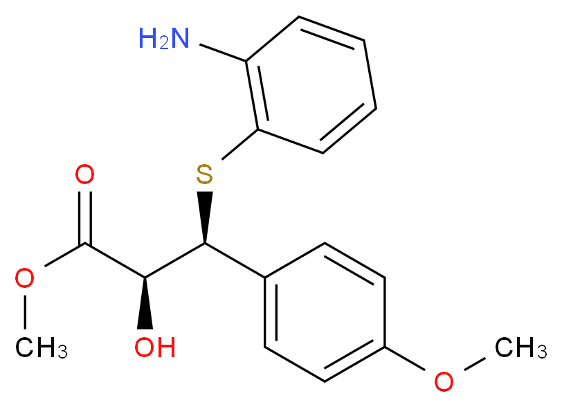 methyl (2S,3S)-3-[(2-aminophenyl)sulfanyl]-2-hydroxy-3-(4-methoxyphenyl)propanoate_分子结构_CAS_99109-07-6