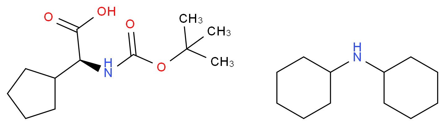 (2S)-2-{[(tert-butoxy)carbonyl]amino}-2-cyclopentylacetic acid; N-cyclohexylcyclohexanamine_分子结构_CAS_109183-72-4