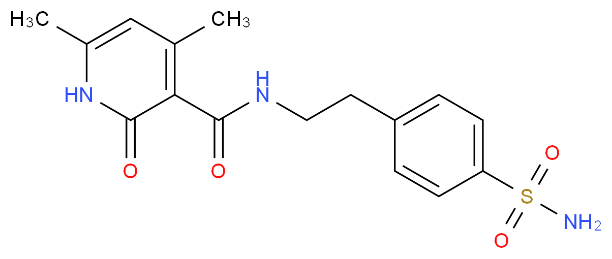 N-{2-[4-(aminosulfonyl)phenyl]ethyl}-4,6-dimethyl-2-oxo-1,2-dihydro-3-pyridinecarboxamide_分子结构_CAS_)