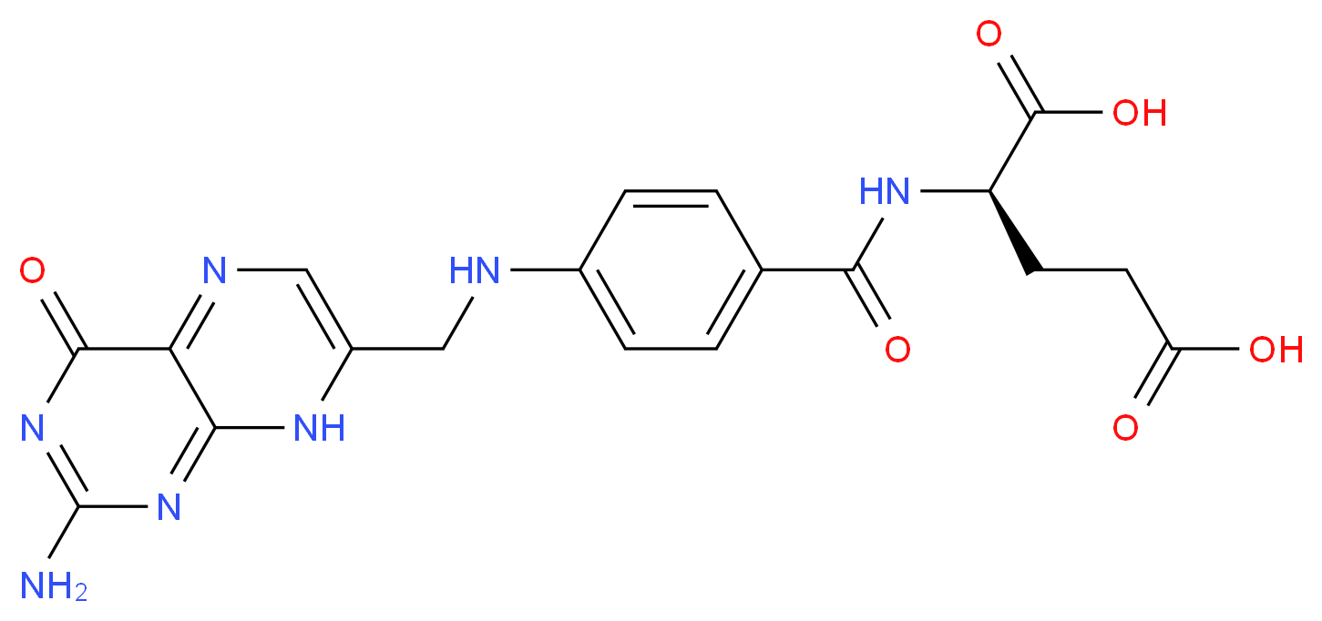 (2R)-2-[(4-{[(2-amino-4-oxo-4,8-dihydropteridin-7-yl)methyl]amino}phenyl)formamido]pentanedioic acid_分子结构_CAS_47707-78-8